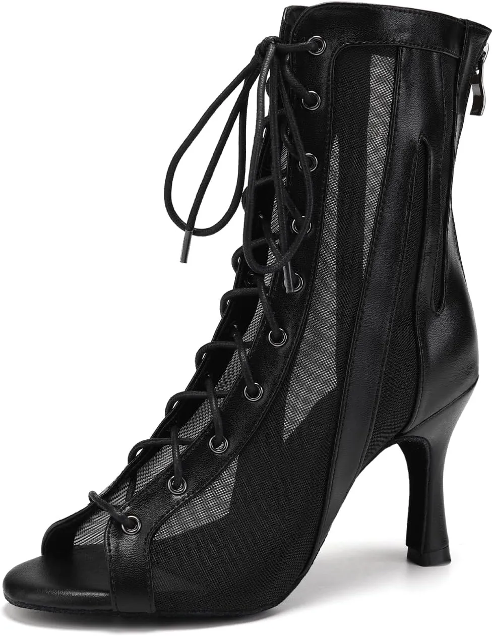 Women's Ballroom Latin Salsa Dance Shoes Lace-up Open-Toe Dancing Shoes,QJW7235