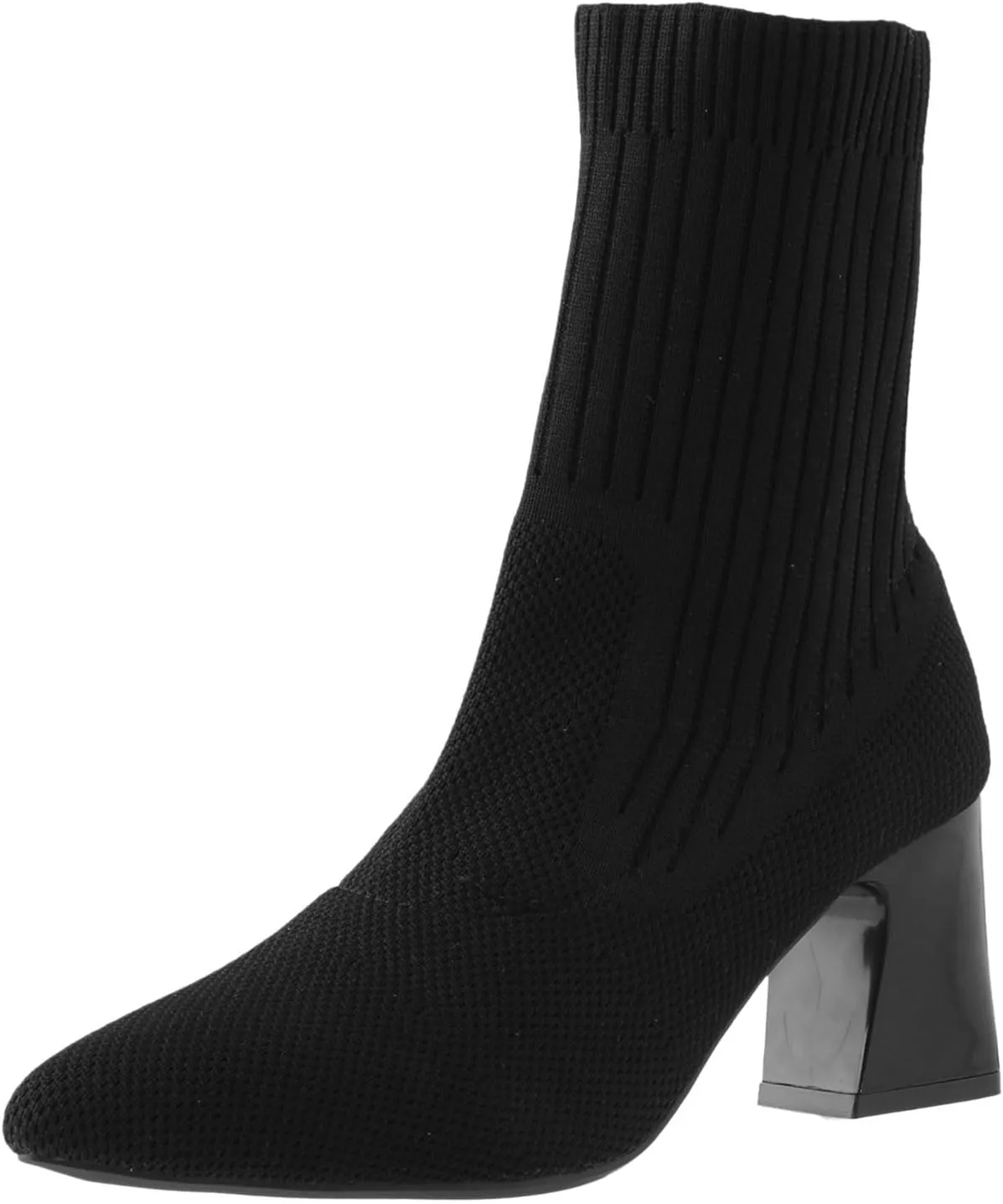 Womens Boots Solid Color Thick Heels Insulated Warm Boots for Women Knitted Elastic Soft Socks Fashion Boots