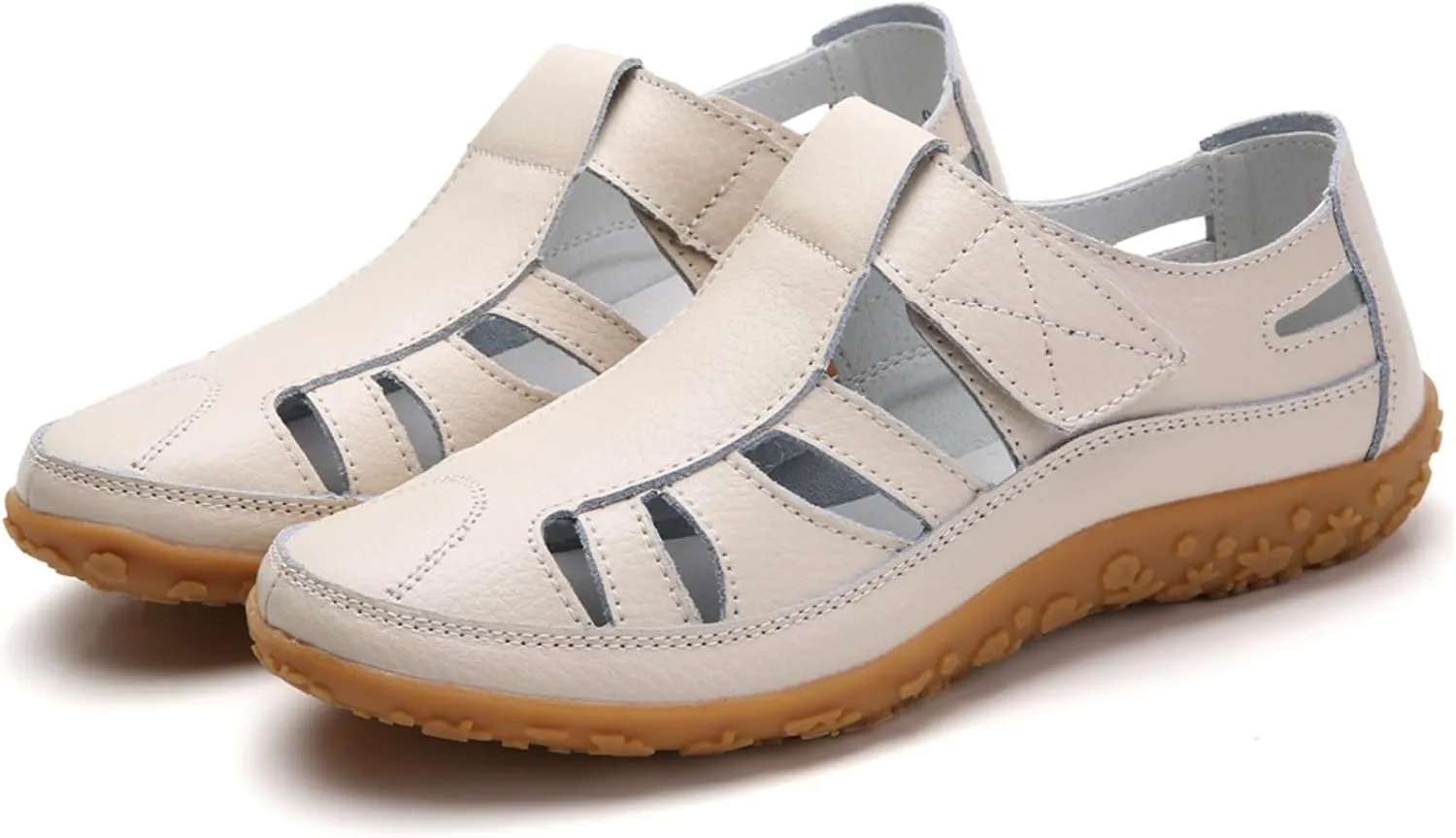 Women's Cutout Hook Sandals Non Slip Closed Toe Sandals Daily Breathable Walking Casual Shoes Summer Arch Support Walking Shoes Ankle Strap Beach Sandal Fashionable Versatile Casual Shoe