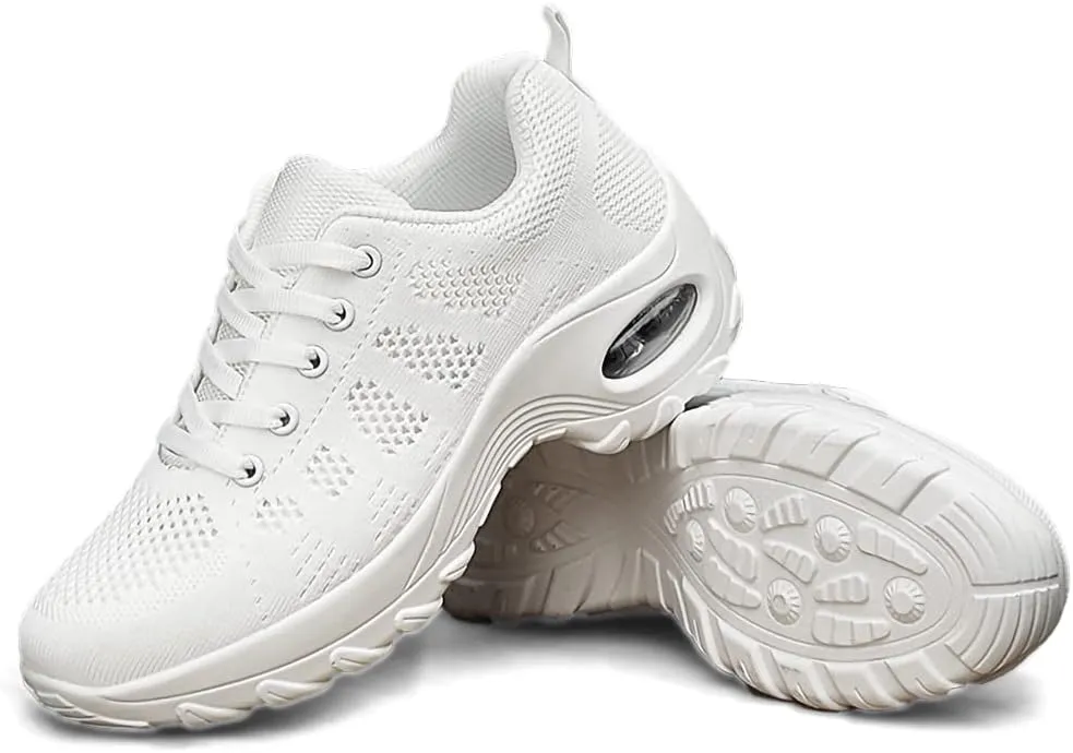 Women's Lace-up Dance Sneakers Air Cushion Hip Hop Athletic Line Dance Shoes Low Heel,Model 1918