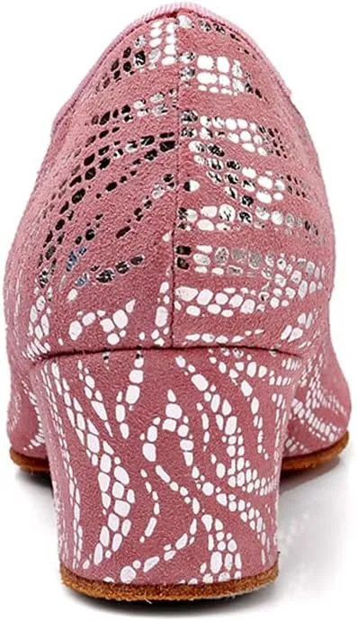 Women's Latin Dance Shoes Lace-up Salsa Ballroom Professional Teaching Practice Low Heel Dance Shoes