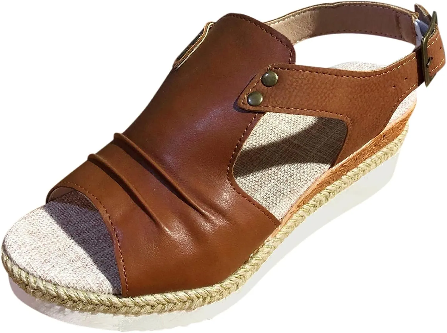 Women's Orthopedic Arch Support Platform Wedge Sandals 2025 Casual Open Toe Slingback Espadrilles Summer Fashion Hollow Out Dress Shoes Casual Comfortable Mules Adjustable Slide Walking Shoes