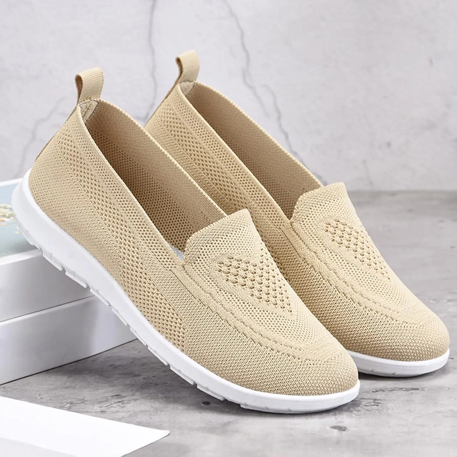 Women's Orthopedic Mesh Breathable Walking Shoes with Arch Support, Summer Casual Sneakers Soft Cushion Flats Shoes
