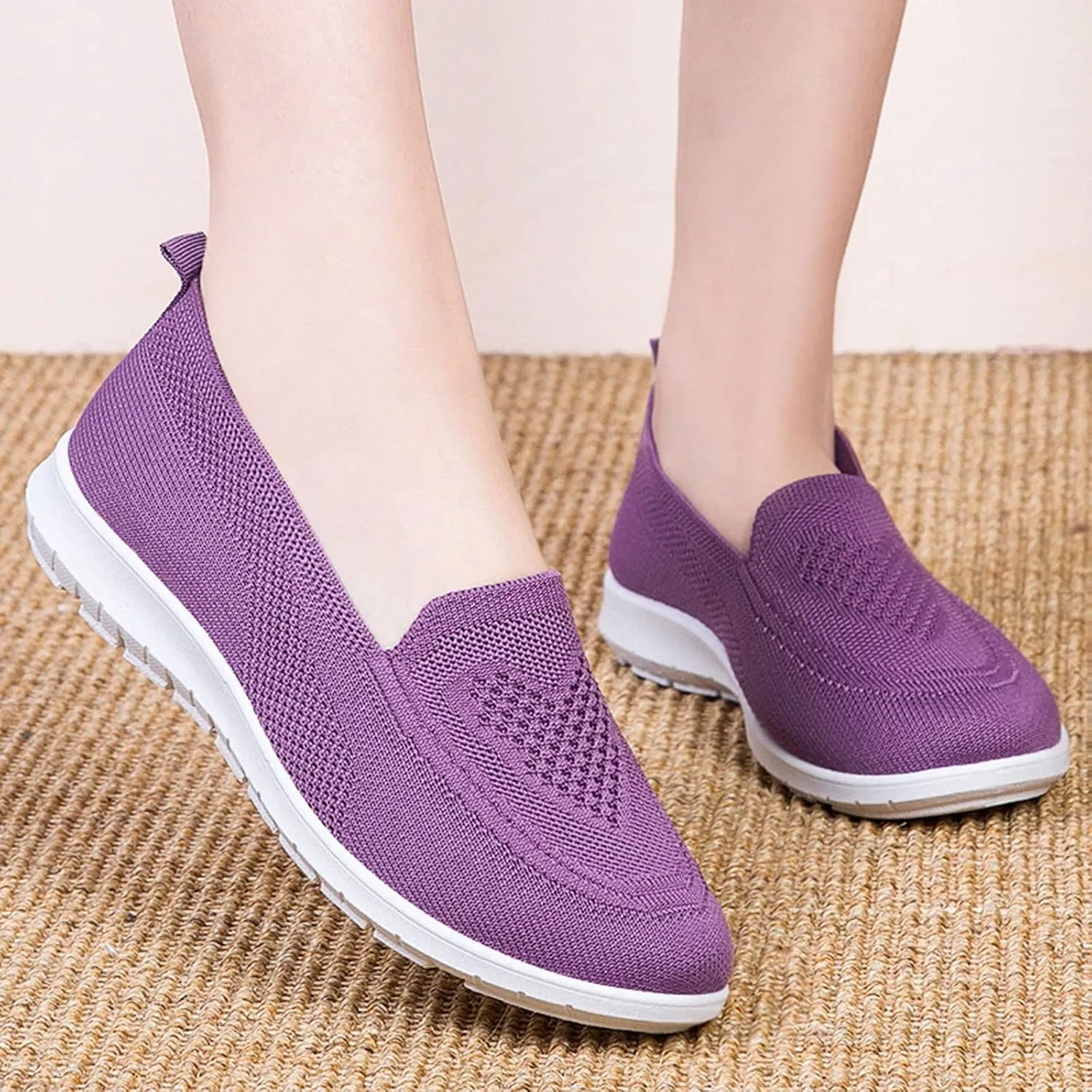 Women's Orthopedic Mesh Breathable Walking Shoes with Arch Support, Summer Casual Sneakers Soft Cushion Flats Shoes