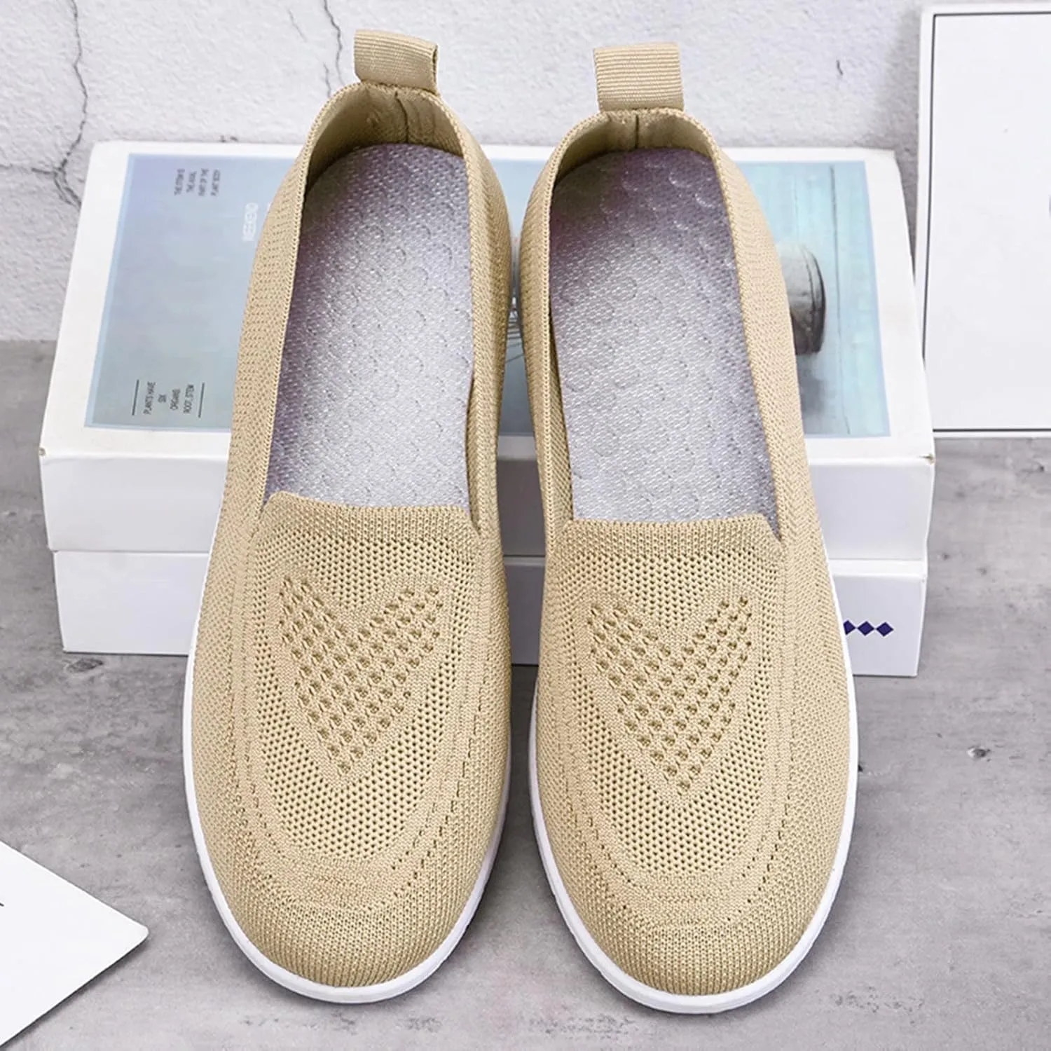 Women's Orthopedic Mesh Breathable Walking Shoes with Arch Support, Summer Casual Sneakers Soft Cushion Flats Shoes