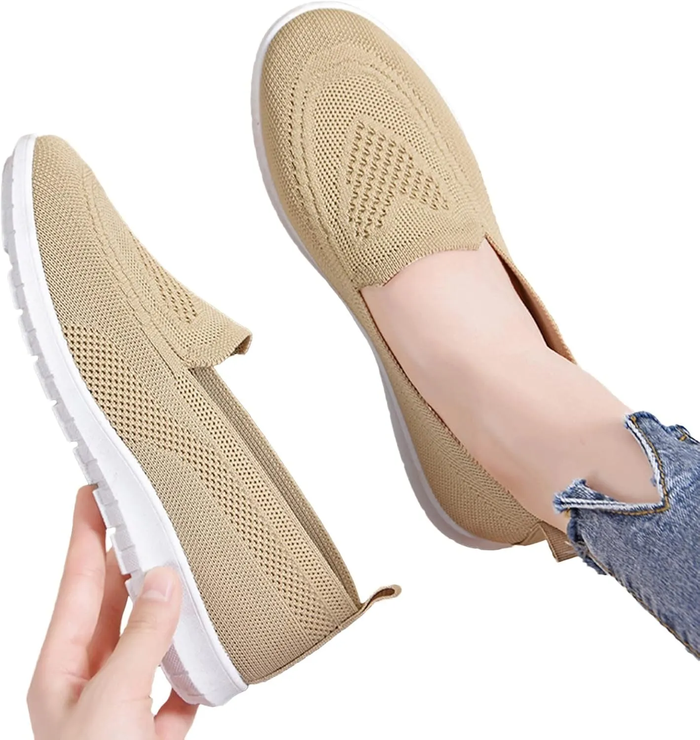 Women's Orthopedic Mesh Breathable Walking Shoes with Arch Support, Summer Casual Sneakers Soft Cushion Flats Shoes