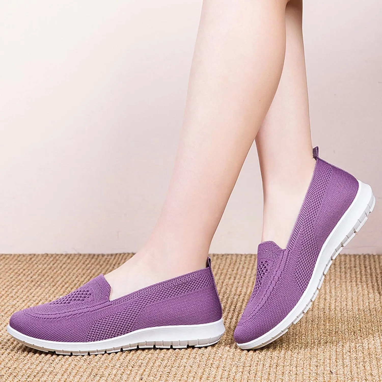 Women's Orthopedic Mesh Breathable Walking Shoes with Arch Support, Summer Casual Sneakers Soft Cushion Flats Shoes