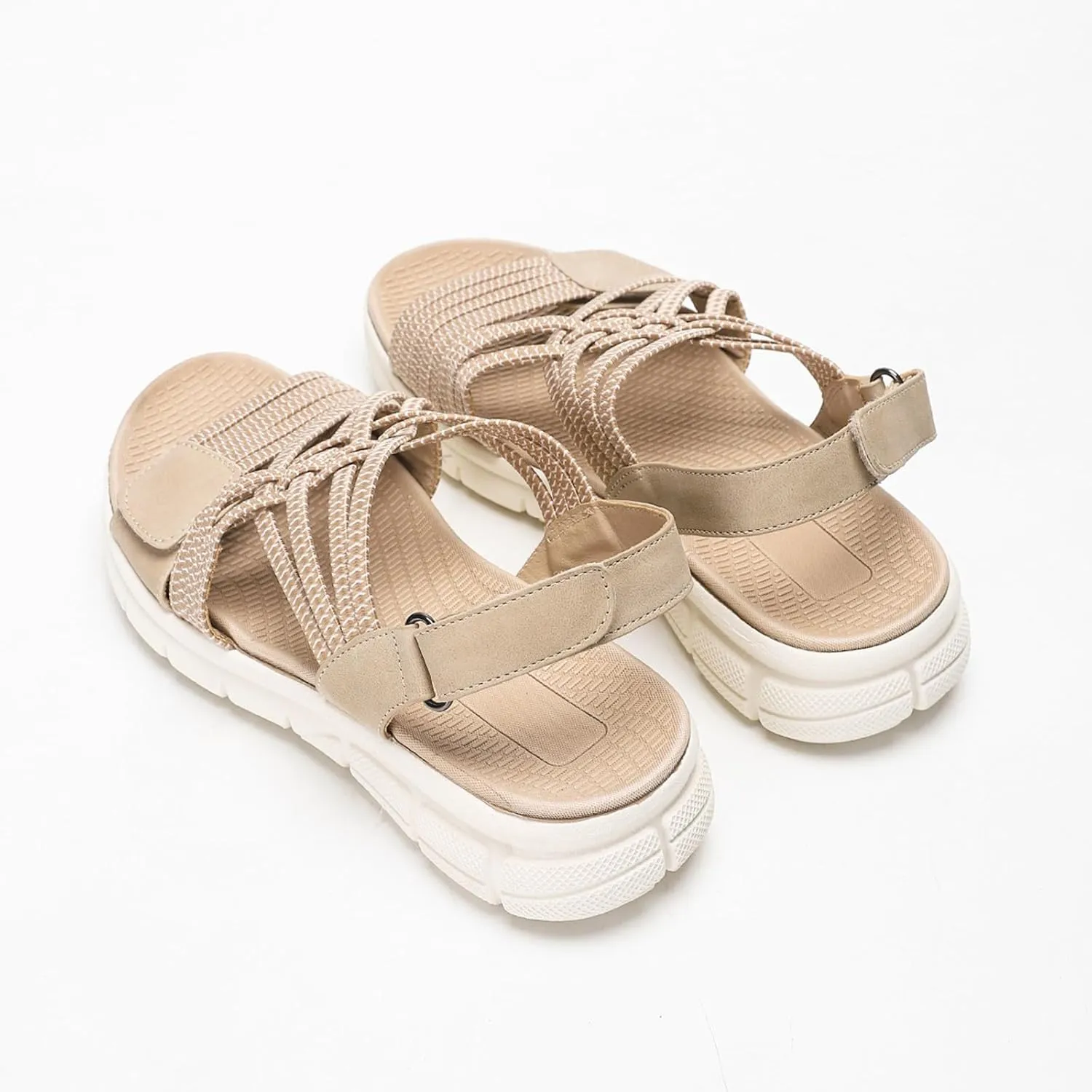 Women's Orthopedic Sandals Open Toe Cross Strap Slip On Casual Orthopedic Sandals with Arch Support Adjustable Buckle Wide Width Walking Shoes