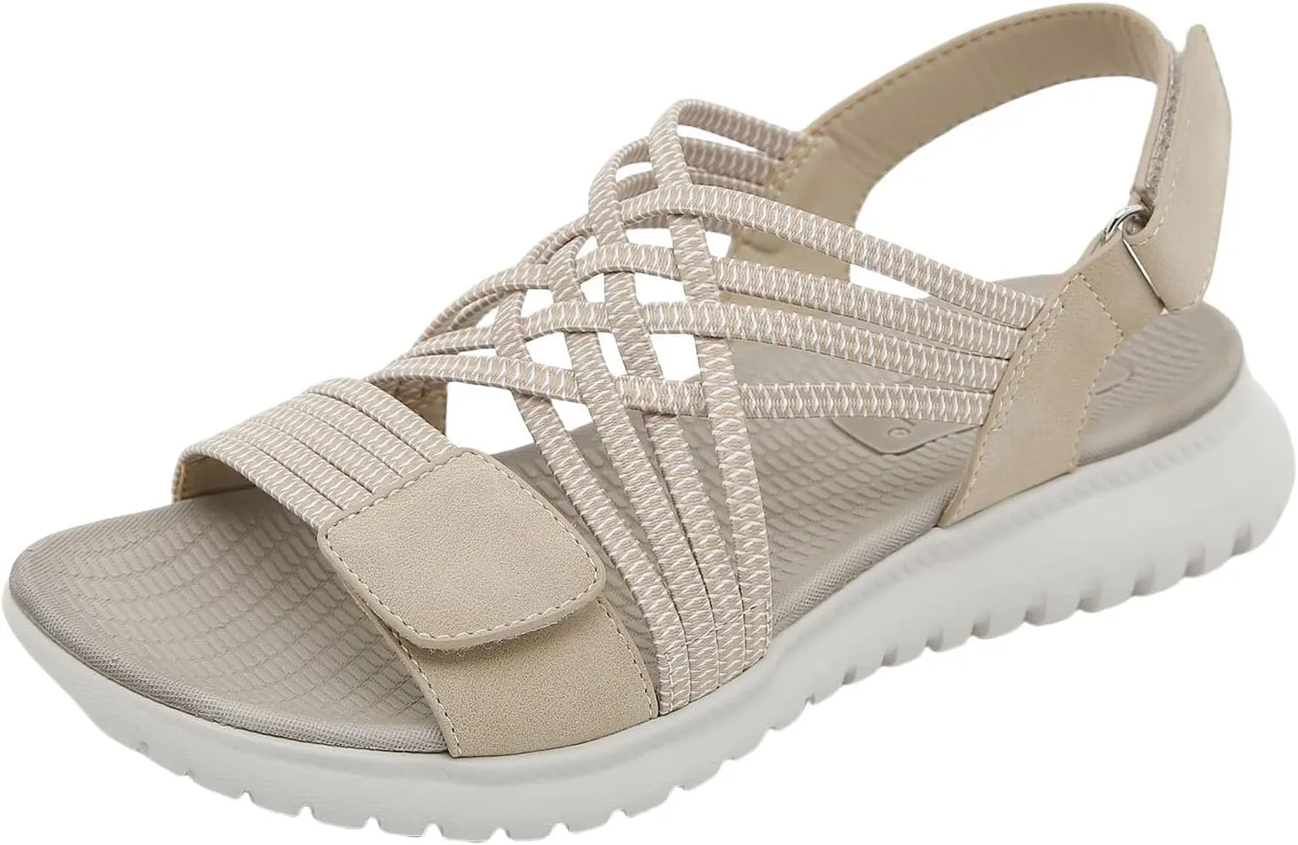 Women's Orthopedic Sandals Open Toe Cross Strap Slip On Casual Orthopedic Sandals with Arch Support Adjustable Buckle Wide Width Walking Shoes