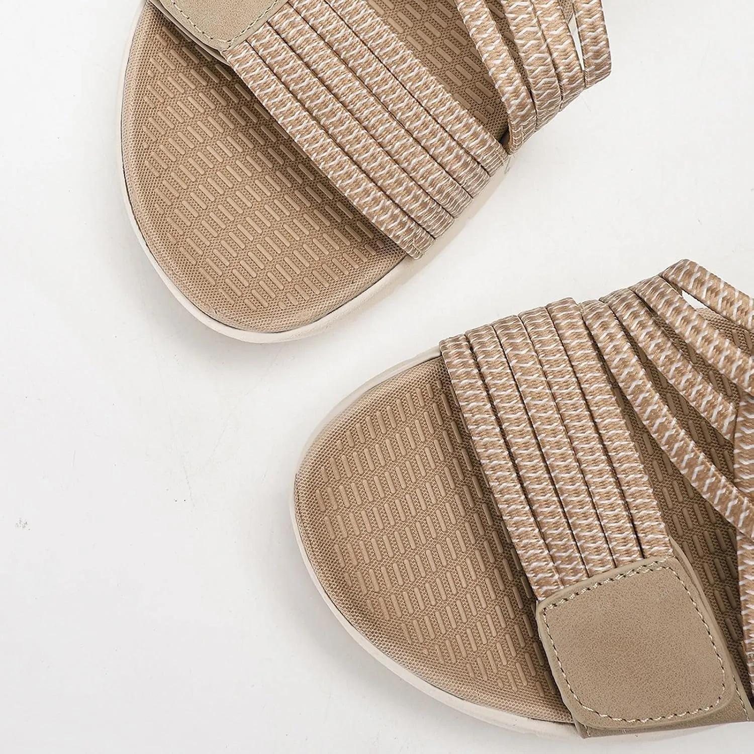Women's Orthopedic Sandals Open Toe Cross Strap Slip On Casual Orthopedic Sandals with Arch Support Adjustable Buckle Wide Width Walking Shoes