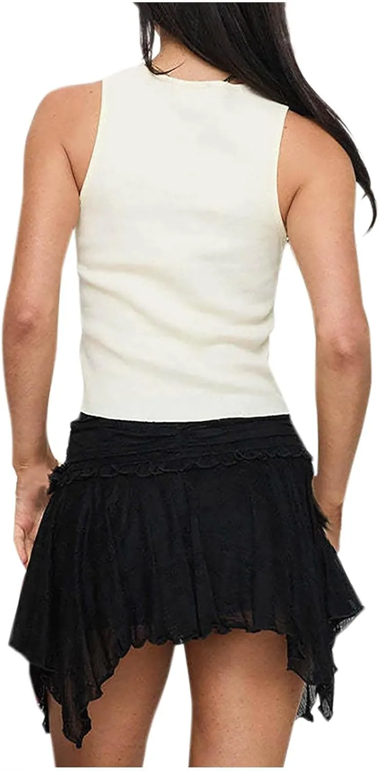 Womens Plain Mini Petite Loose Fit Skirt for Women Lace 2025