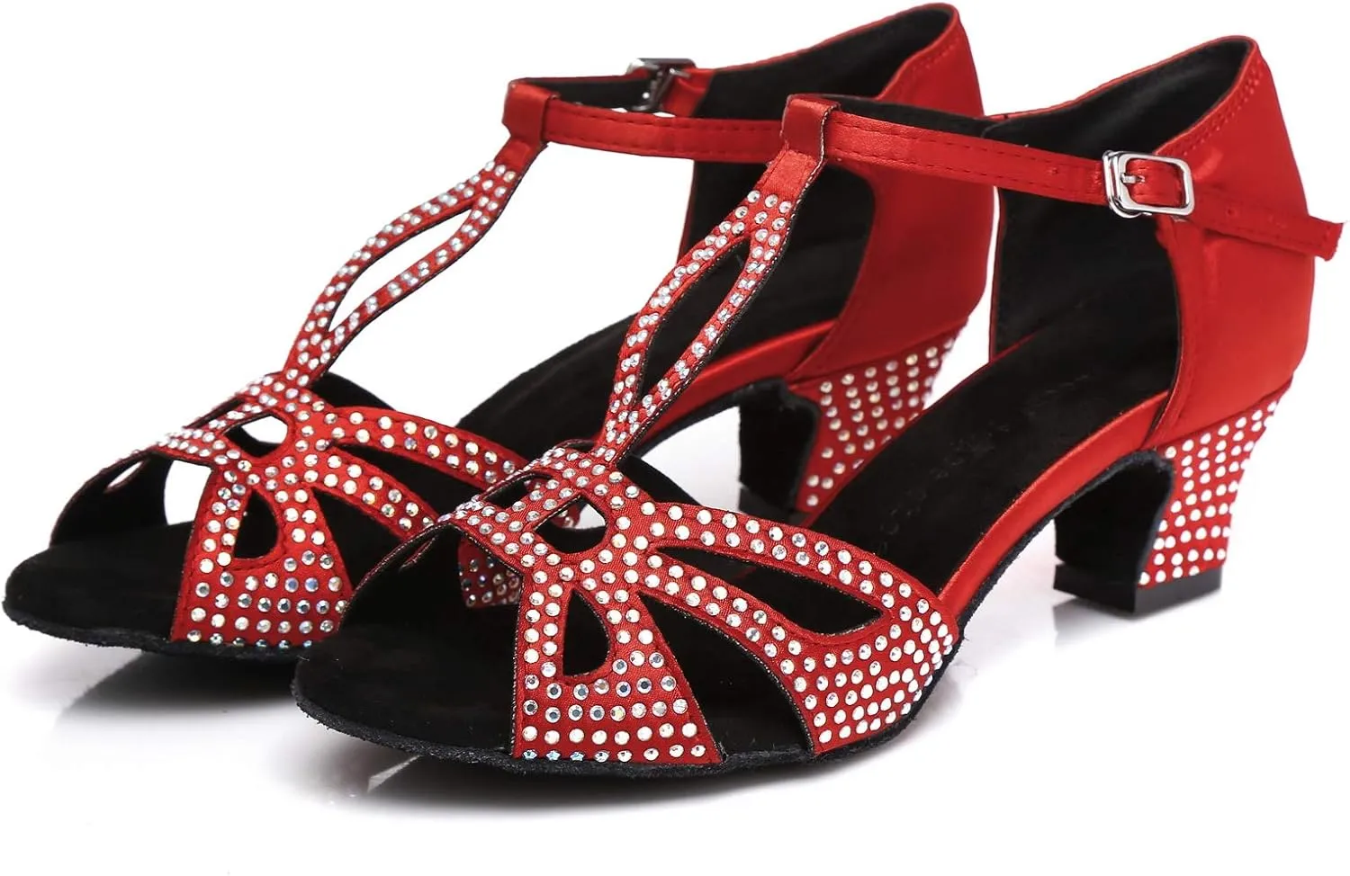 Women's Rhinestone Ballroom Dance Shoes Latin Salsa Performance Wedding Party 1920s Dance Shoes