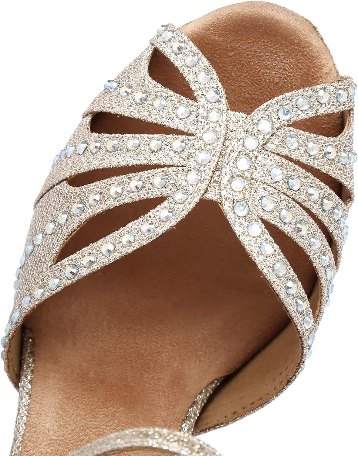 Women's Rhinestone Ballroom Dance Shoes Latin Salsa Performance Wedding Party 1920s Dance Shoes