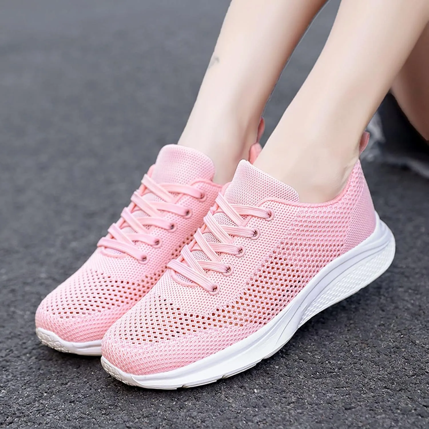Womens Running Shoes Lightweight Breathable No Slip Tennis Shoes Womens Sports Black Casual Shoes Men's Fashion Sneakers Tennis Shoe Cross Trainer Shoe