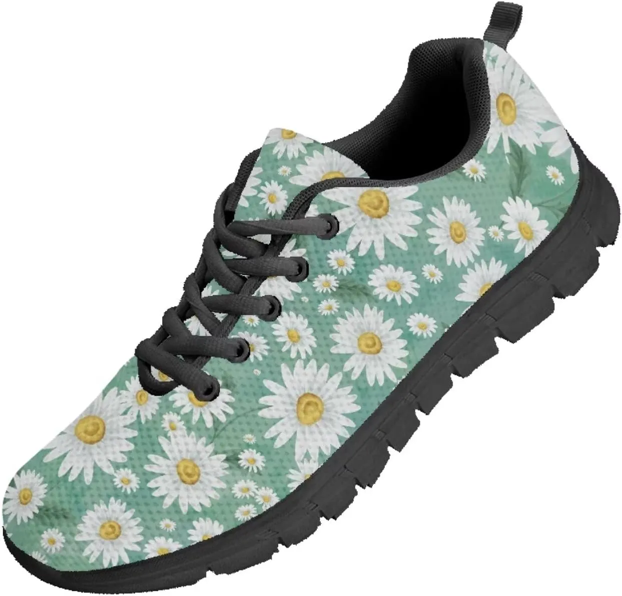 Women's Running Shoes Lightweight Breathable Tennis Shoes for Teenager Girls Lace-Up Comfortable Sneakers Gift for Mom Wife Daughters Suitable for All Seasons Black Sole Size 5-12