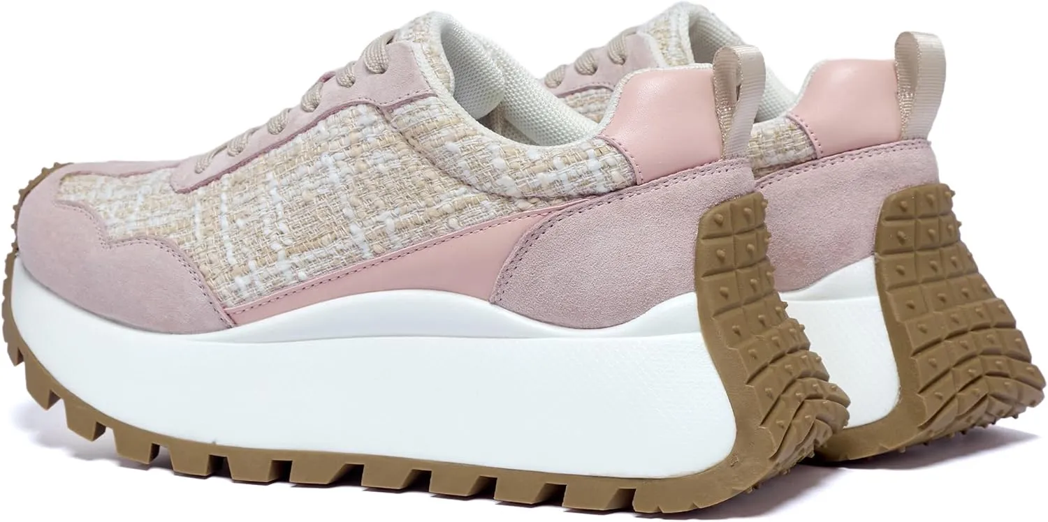 Women's Sneakers Lace Up Low Top Sneakers Platform Height Increase Outdoor Walking Shoes Comfortable Breathable Casual Women's Shoes