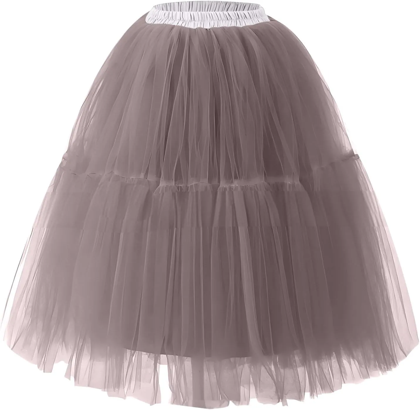 Womens Solid Color High Waist Elastic Mesh Puffy Skirt Formal Cocktail Mini Length Skirts for Ladies 2025 Fashion Y2K