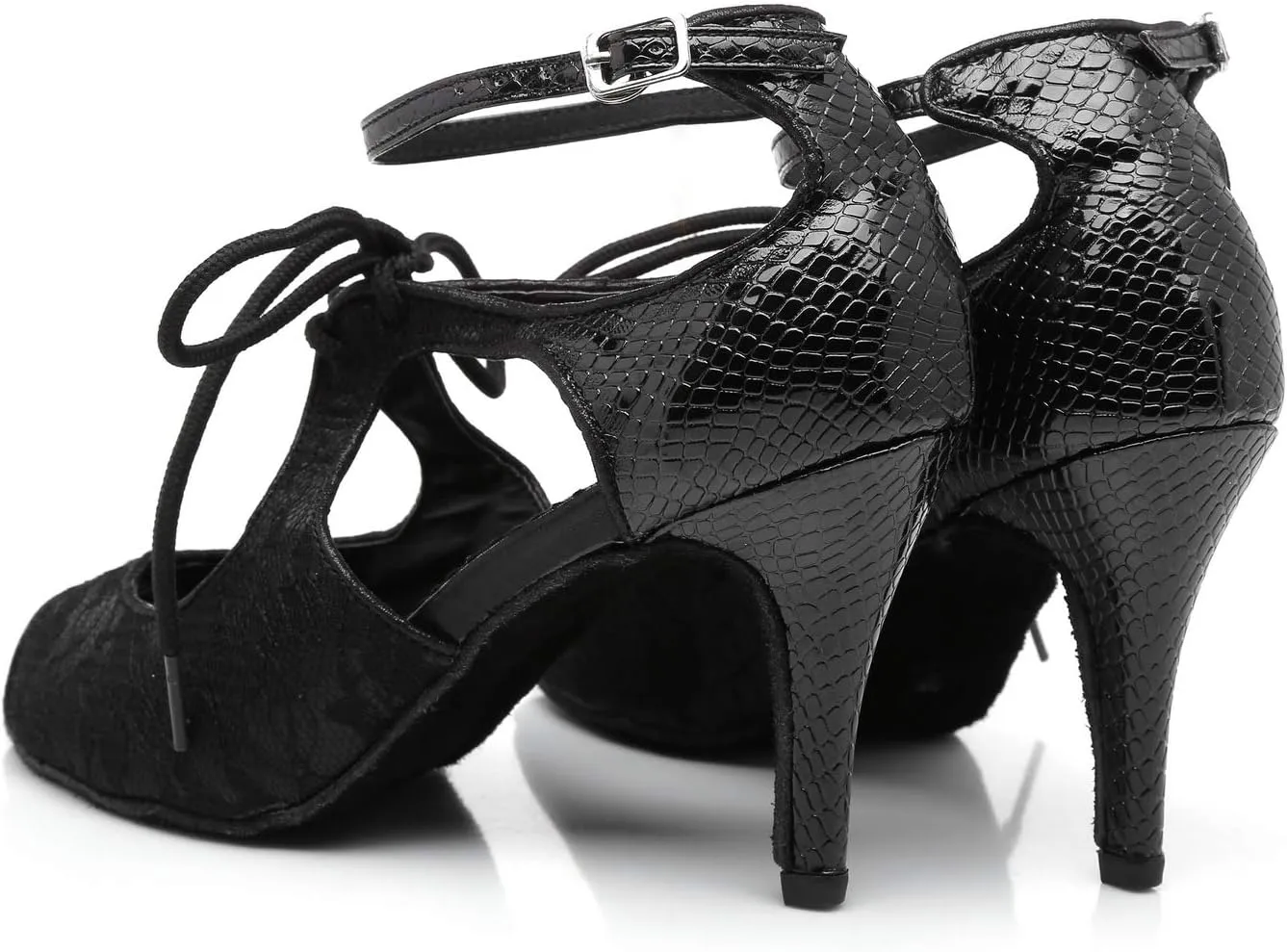 Women's Suede Sole Ballroom Dance Shoes Latin Salsa Glitter Performance Dance Shoes for 1920s