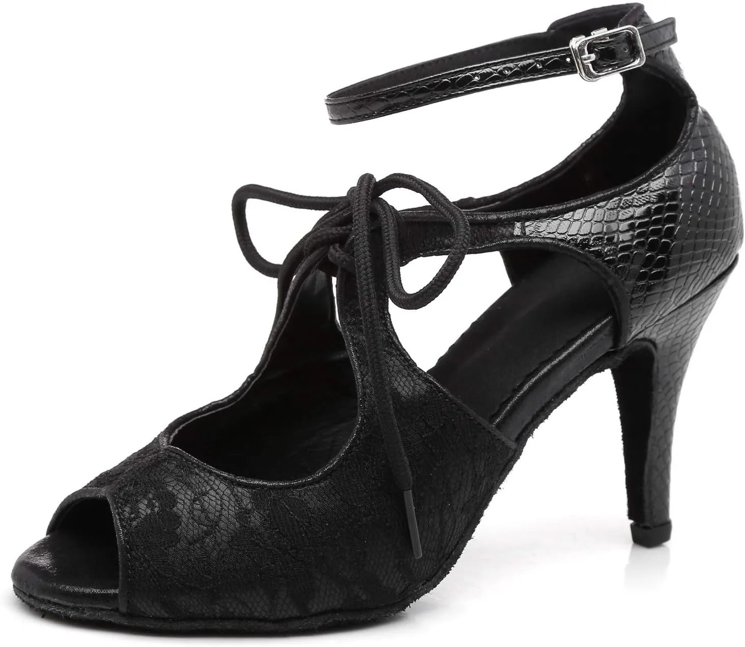 Women's Suede Sole Ballroom Dance Shoes Latin Salsa Glitter Performance Dance Shoes for 1920s