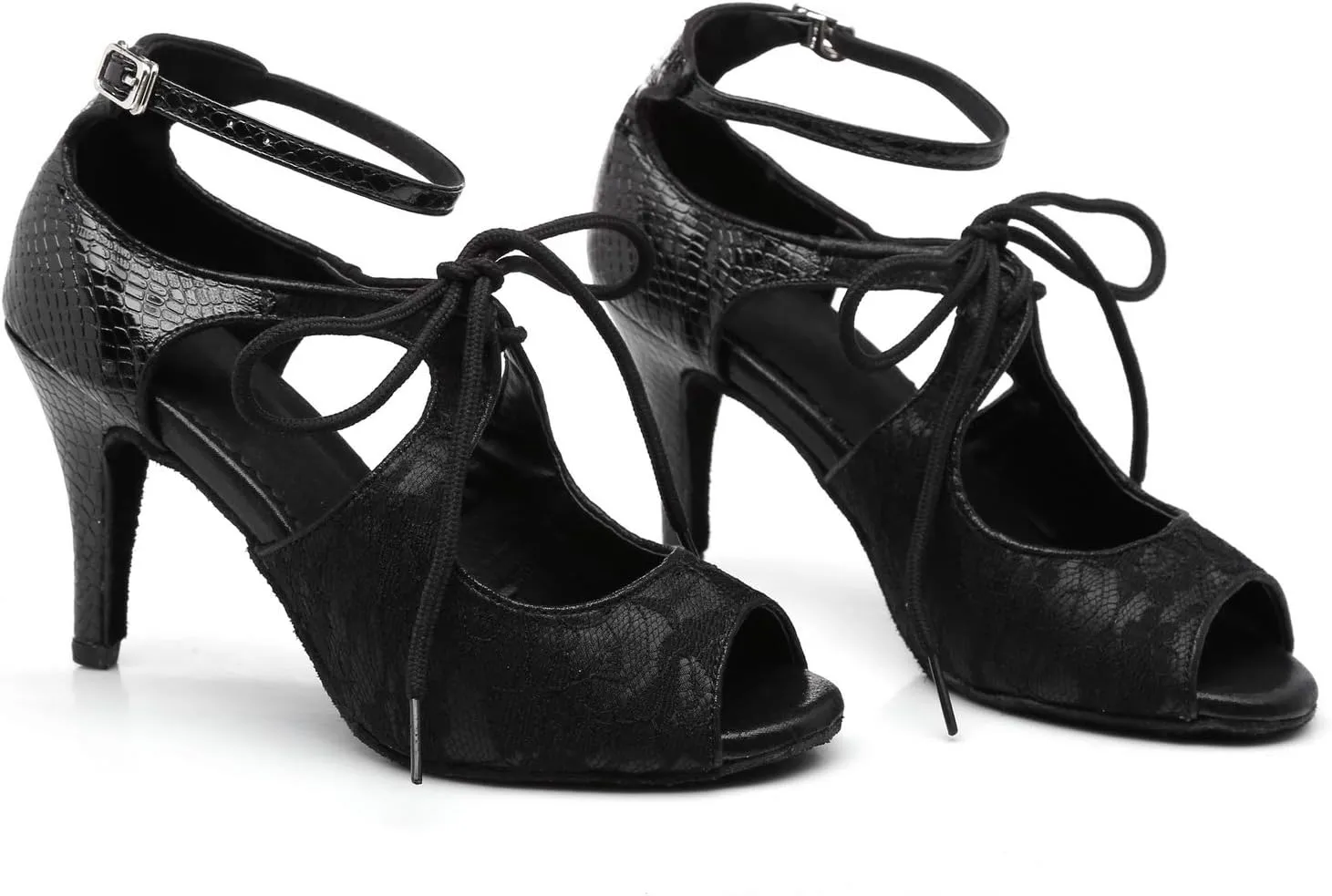Women's Suede Sole Ballroom Dance Shoes Latin Salsa Glitter Performance Dance Shoes for 1920s