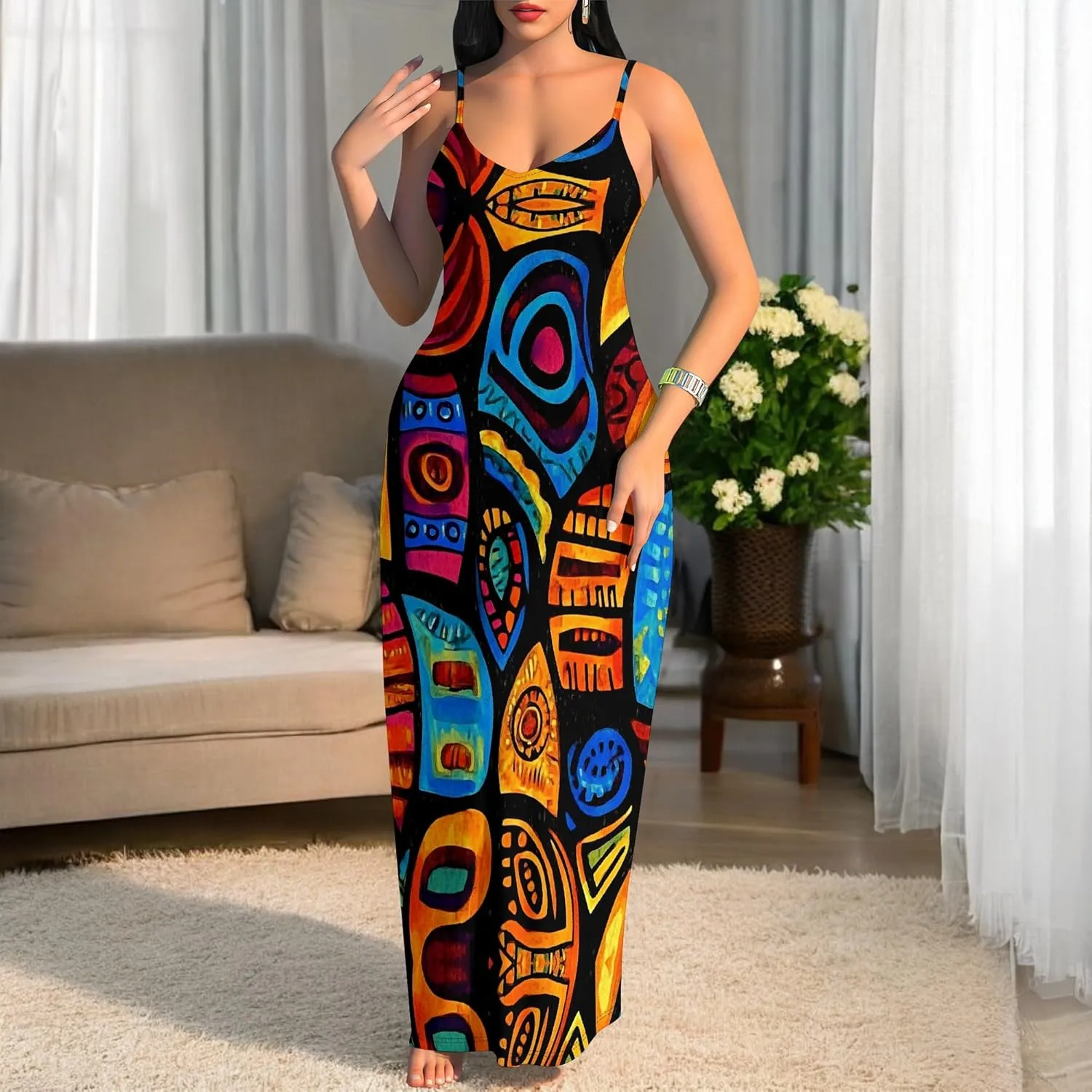 Women's Summer Maxi Dress Long Dress Casual Boho Slip Sexy Slim Sleeveless Spaghetti Strap Tiered Beach Sun Dresses