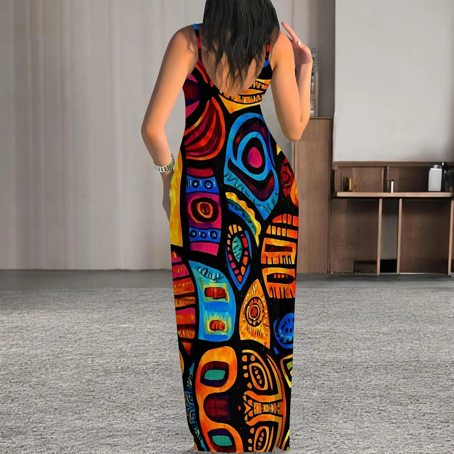 Women's Summer Maxi Dress Long Dress Casual Boho Slip Sexy Slim Sleeveless Spaghetti Strap Tiered Beach Sun Dresses