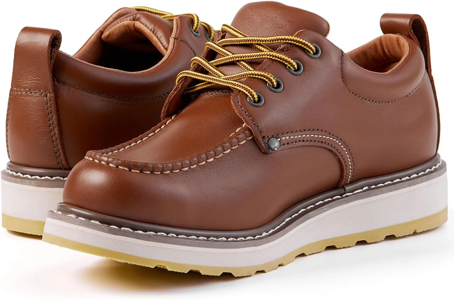 Work Boots for Men, Wedge Chukka Boot, Lightweight Oil & Slip Resistant Comfortable Outsole, Goodyear Leather Welt, EH, Construction 84981-A