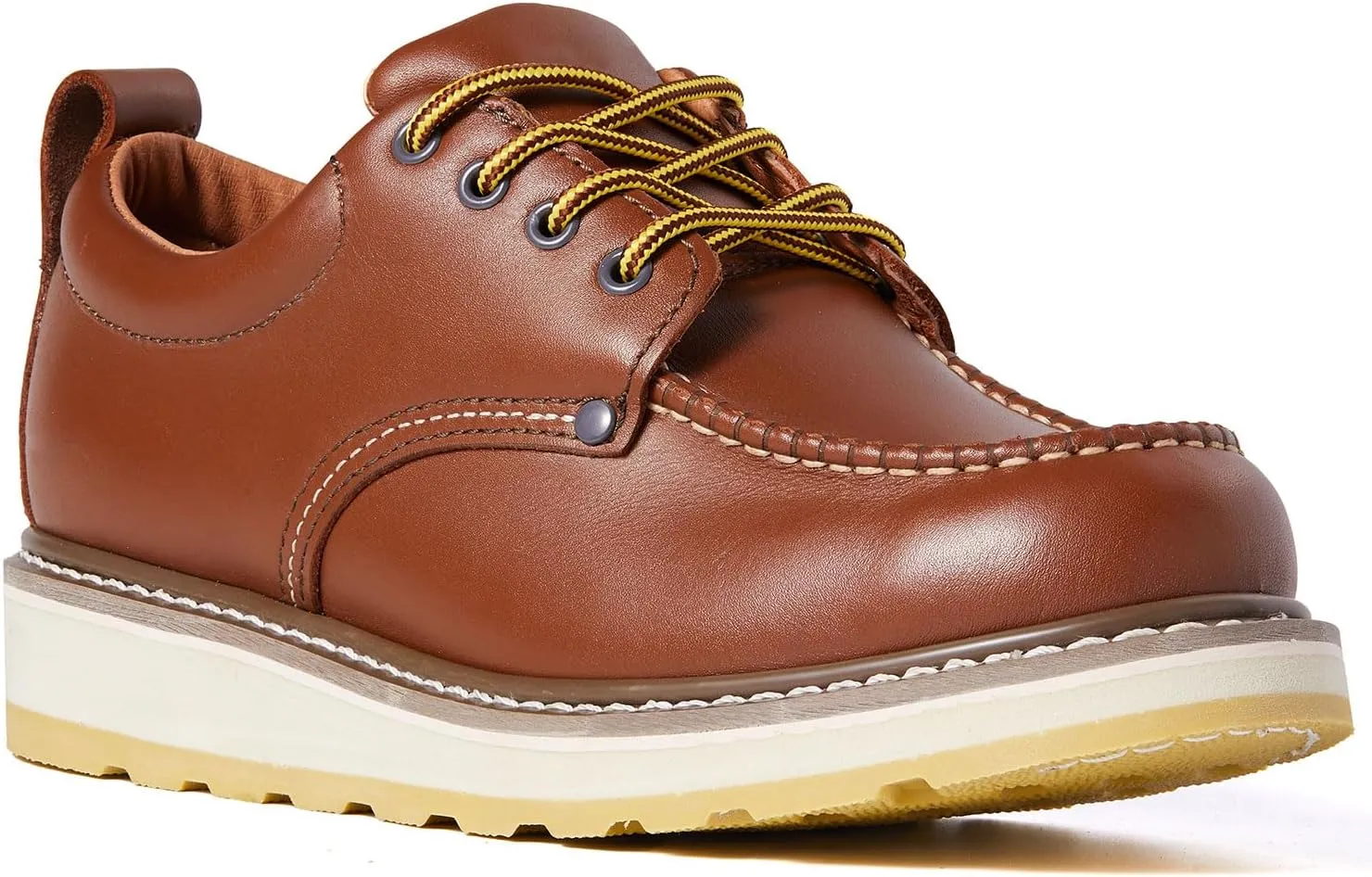 Work Boots for Men, Wedge Chukka Boot, Lightweight Oil & Slip Resistant Comfortable Outsole, Goodyear Leather Welt, EH, Construction 84981-A