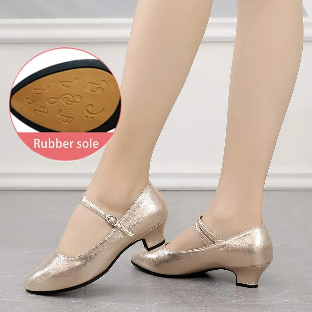 YKXLM Women Closed Toe Dancing Shoes Latin Professional Ballroom Character Tango Practice Dance Shoes,DYSDXMD