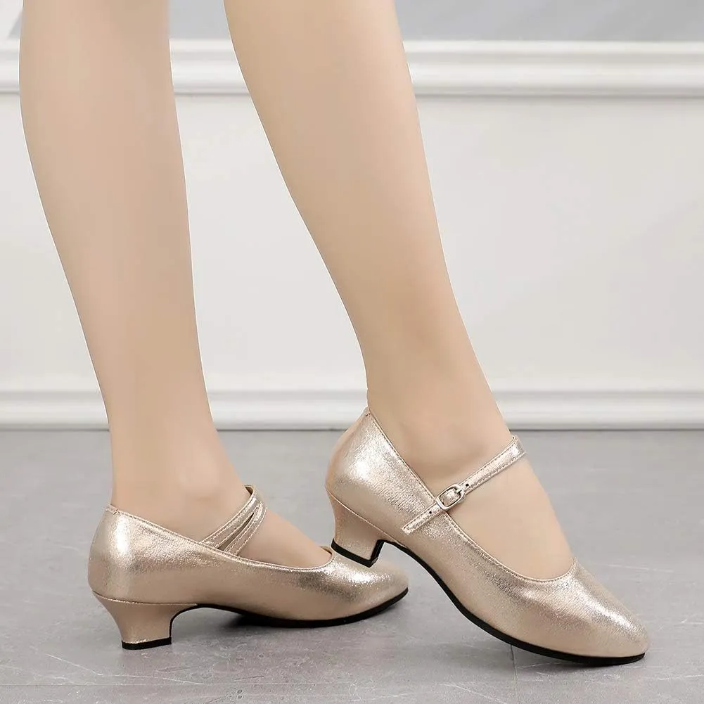 YKXLM Women Closed Toe Dancing Shoes Latin Professional Ballroom Character Tango Practice Dance Shoes,DYSDXMD