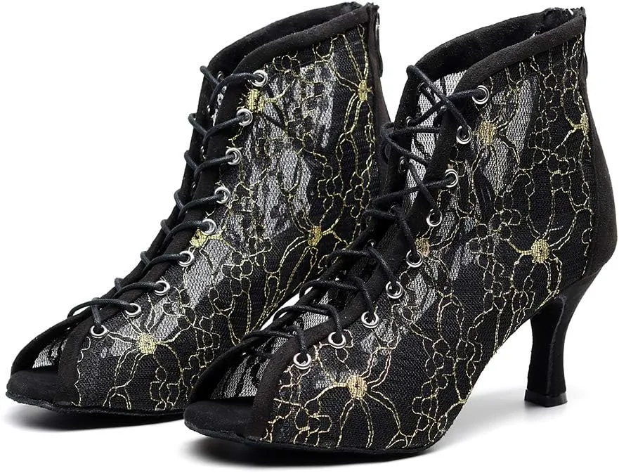 YKXLM Women's Latin Dance Shoes, Ballroom Performance Wedding Party Dance Shoes,Model QJW2002