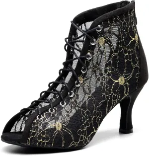YKXLM Women's Latin Dance Shoes, Ballroom Performance Wedding Party Dance Shoes,Model QJW2002