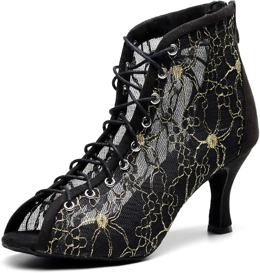 YKXLM Women's Latin Dance Shoes, Ballroom Performance Wedding Party Dance Shoes,Model QJW2002